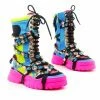 CAPE ROBBIN HIGH HOPES - Jeweled Platform Combat Fashion Boot