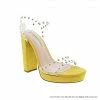 LILIANA CARDI-12 Clear Chunky Block Fashion Heels Sandals