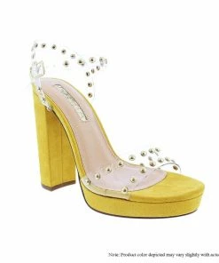 LILIANA CARDI-12 Clear Chunky Block Fashion Heels Sandals