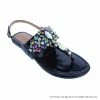 LILIANA MARLO-18 Beadded Crystal Cute Flat Sandals For Women's