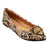 BAMBOO ENGAGE-01 Pointy Toe Snakeskin Flat Women's Shoes