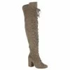 NATURE BREEZE CACHE-04 OK Over The Knee High Lace Up Boots