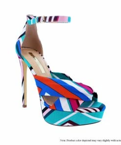 LILIANA BALENCIA-1 Peep Toe Ankle Strap High Heels