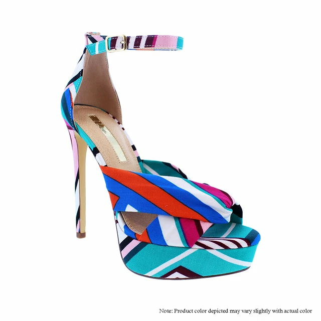 LILIANA BALENCIA-1 Peep Toe Ankle Strap High Heels