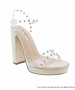 LILIANA CARDI-12 Clear Chunky Block Fashion Heels Sandals