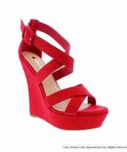 LILIANA CASANDRA-42 Women's Fashion Strappy Wedges Heels