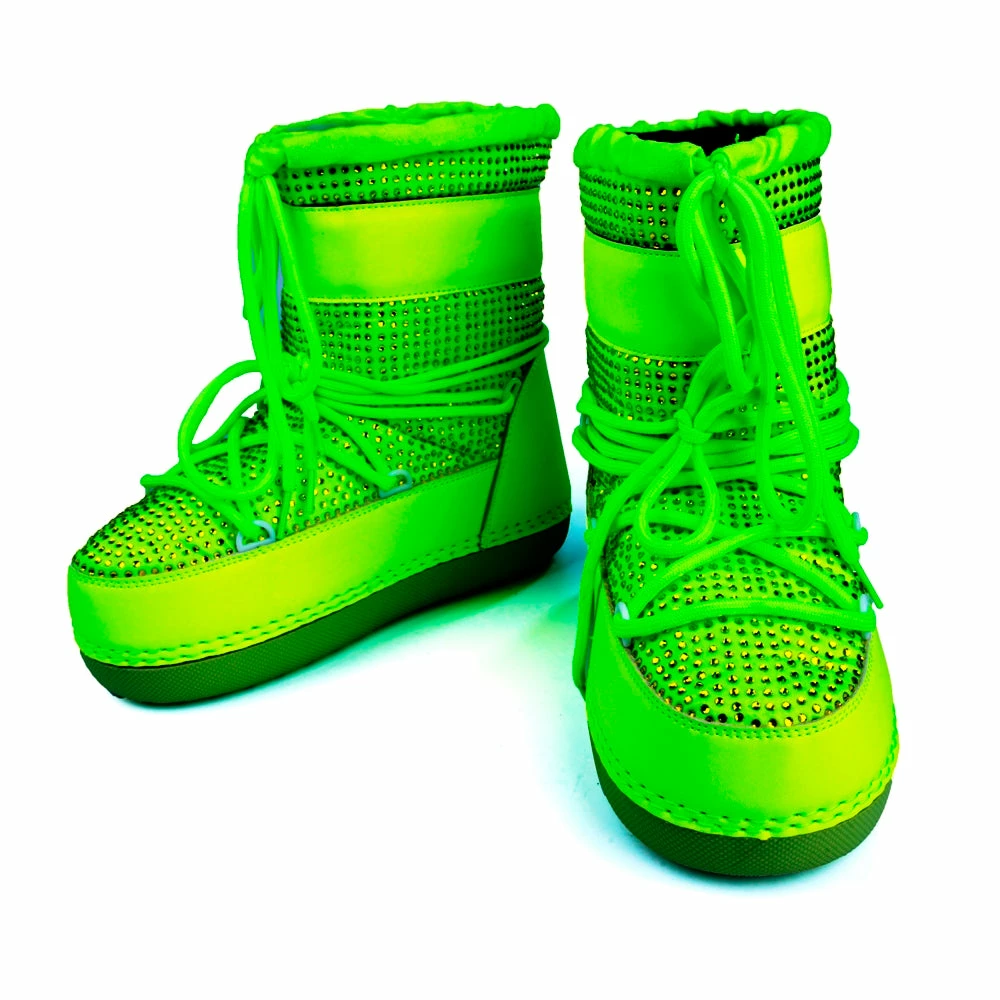 CAPE ROBBIN FREEZE- Women's Ankle High Snow Rhinestones Boots