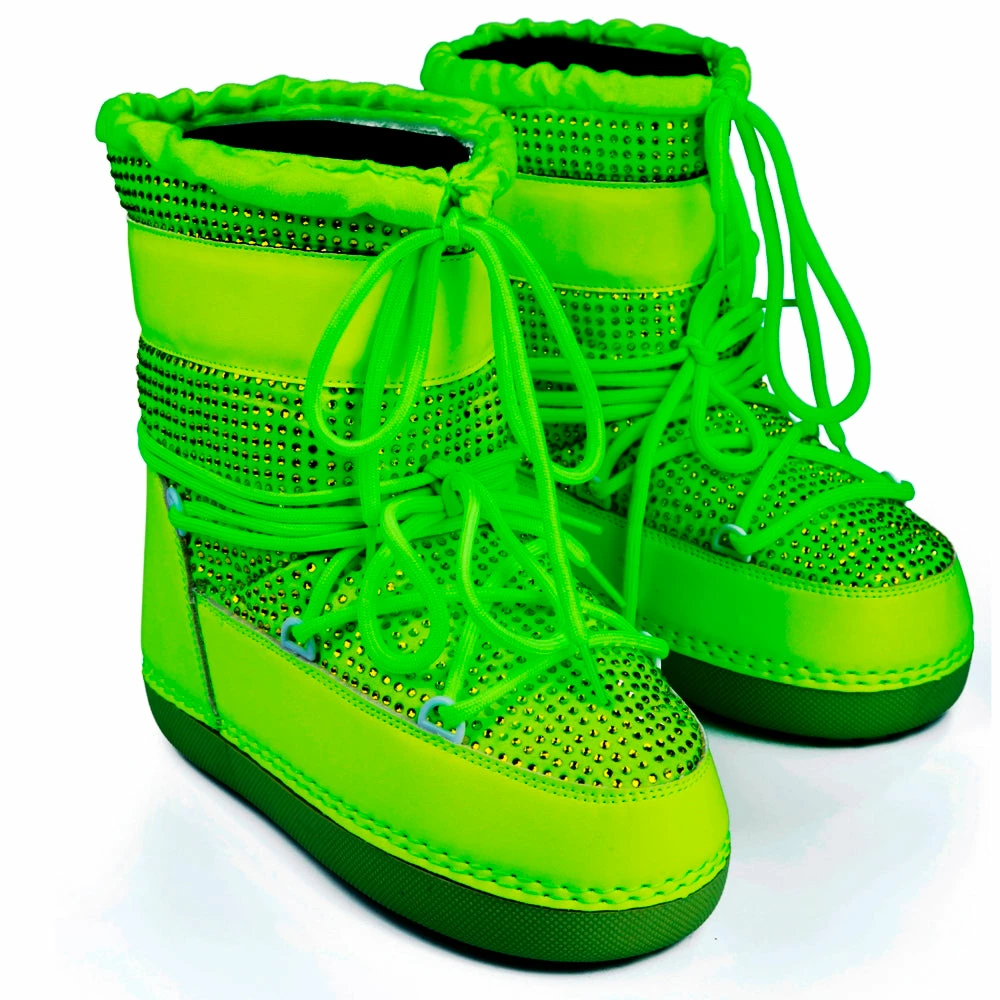 CAPE ROBBIN FREEZE- Women's Ankle High Snow Rhinestones Boots