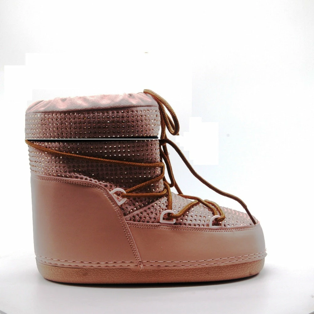 CAPE ROBBIN FREEZE- Women's Ankle High Snow Rhinestones Boots