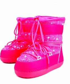 CAPE ROBBIN FREEZE- Women's Ankle High Snow Rhinestones Boots