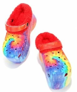 CAPE ROBBIN Sandals GARDENER-3 Fuzz-Lined Hole Sandal Clogs Crocs