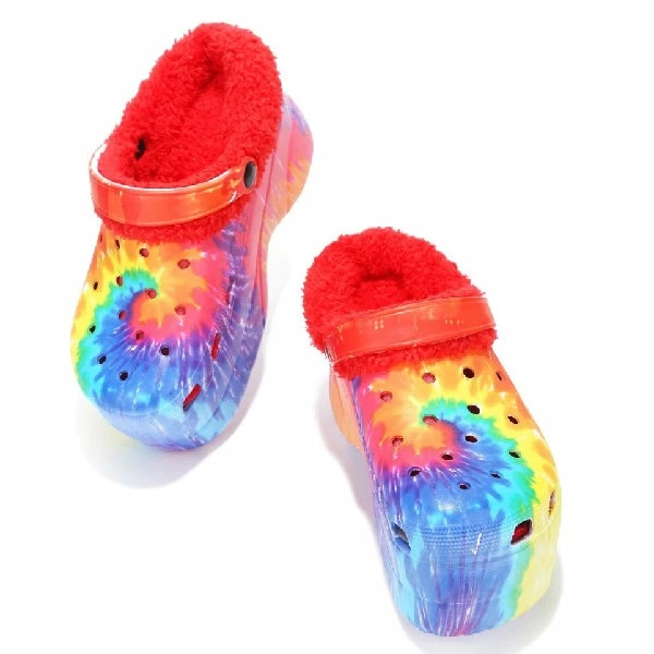 CAPE ROBBIN Sandals GARDENER-3 Fuzz-Lined Hole Sandal Clogs Crocs