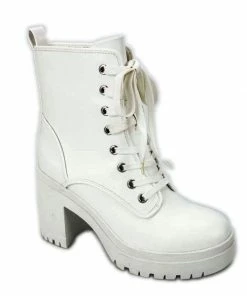 BAMBOO REGAL-01 - Chunky Heel Platform Combat Boots