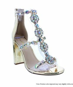 LILIANA TAYLOR-19 - Clear Rhinestone Open Toe Cheap Heels