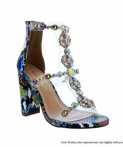 LILIANA TAYLOR-19 - Clear Rhinestone Open Toe Cheap Heels