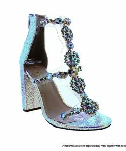 LILIANA TAYLOR-19 - Clear Rhinestone Open Toe Cheap Heels