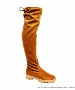 LILIANA Boots VISTA-1 - Faux Suede Thigh High Drawstring Riding Boot