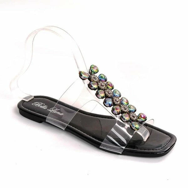 BELLA LUNA VIVI-03 - Women's Clear Band Slipper Sandals