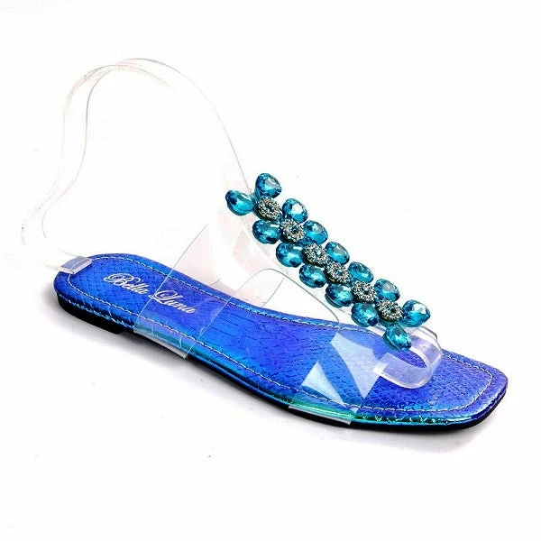 BELLA LUNA VIVI-03 - Women's Clear Band Slipper Sandals
