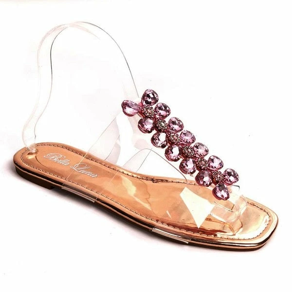 BELLA LUNA VIVI-03 - Women's Clear Band Slipper Sandals