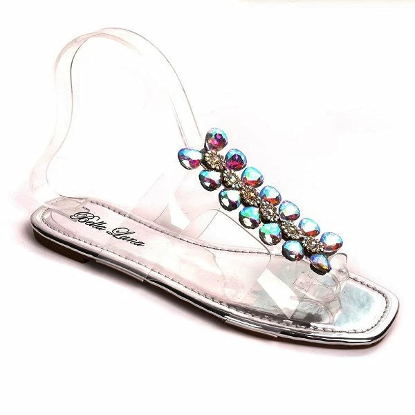 BELLA LUNA VIVI-03 - Women's Clear Band Slipper Sandals
