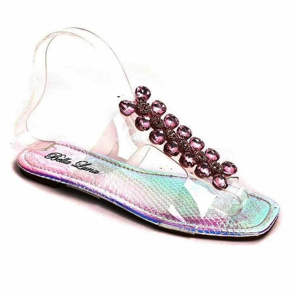 BELLA LUNA VIVI-03 - Women's Clear Band Slipper Sandals