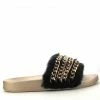 CAPE ROBBIN MOIRA-73 Fuax Fur Women's Cute Flat Sandals