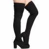 NATURE BREEZE LYNETTE-01 Knee High Thigh High Block Heels Boots
