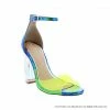 LILIANA Heels FIESTA-11 Ankle Strap Transparent Block Heel